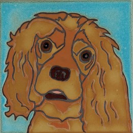 Cocker Spaniel Dog -Hand Painted Ceramic Tile