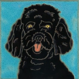 Black Poodle - Hand Painted Art Tile