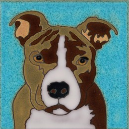 Pit Bull Terrier - Hand Painted Art Tile