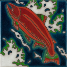 Salmon - Hand Painted Art Tile