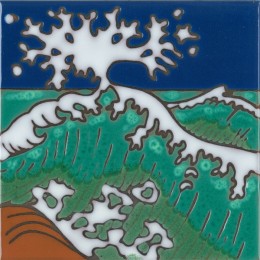 Ocean Wave - Hand Painted Art Tile
