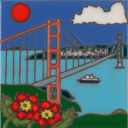 Golden Gate - Hand Painted Art Tile