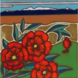 Poppies - Hand Painted Art Tile