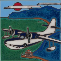 Sea Plane - Grumman Goose - Hand Painted Art Tile