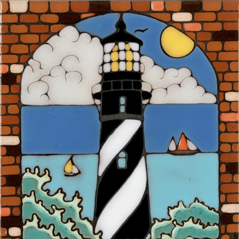 Lighthouse Ocean Mural Ceramic Backsplash Tile #643 