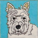 Westie Terrier - Hand Painted Art Tile