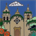 Carmel Mission - Hand Painted Art Tile