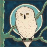 Snowy Owl - Hand Painted Ceramic Tile