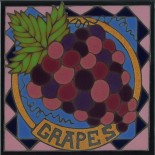 Grapes - Hand Painted Art Tile