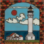 Lighthouse Point Arena - Hand Painted Art Tile