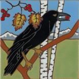 Raven - Hand Painted Art Tile