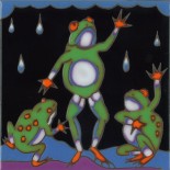 Frogs - Hand Painted Art Tile