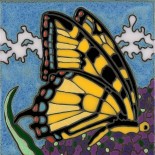 Swallowtail Butterfly - Hand Painted Art Tile