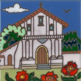 Dolores Mission - Hand Painted Art Tile