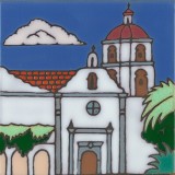 San Luis Rey de Francia Mission - Hand Painted Art Tile
