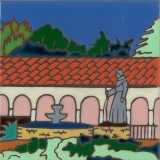 San Fernando Mission - Hand Painted Art Tile