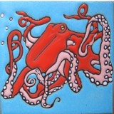 Octopus - Hand Painted Art Tile