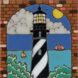 Lighthouse - Cape Hatteras - Hand Painted Art Tile