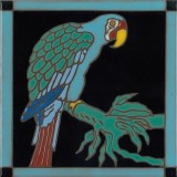 Catalina Blue Parrot - Hand Painted Art Tile