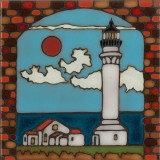Lighthouse Point Arena - Hand Painted Art Tile