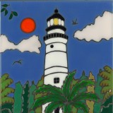 Lighthouse Key West - Hand Painted Art Tile