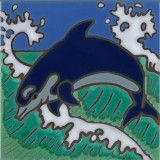 Dolphin - Hand Painted Art Tile