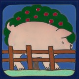 Pig - Hand Painted Art Tile