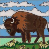 Buffalo - Hand Painted Art Tile