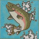 Rianbow Trout -Hand Painted Ceramic Tile