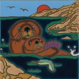 Sea Otter and Pup - Hand Painted Art Tile
