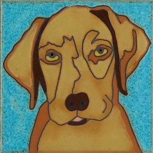 Golden Lab Pup - Hand Painted Art Tile