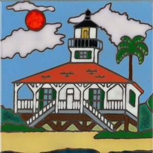 The Lighthouse Boca Grande - Hand Painted Art Tile