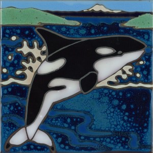 Orca Whale - Hand Painted Art Tile