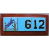 Address Plaque Plain Field Tile Design Framed in Redwood