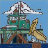 Pelican & Pier - Hand Painted Art Tile
