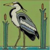 Great Blue Heron - Hand Painted Ceramic Tile