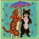 Kitties dancing in the Rain